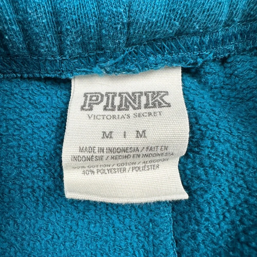 Victoria's Secret PINK Tracksuit Set Teal Blue Zip Hoodie Joggers Medium 307999